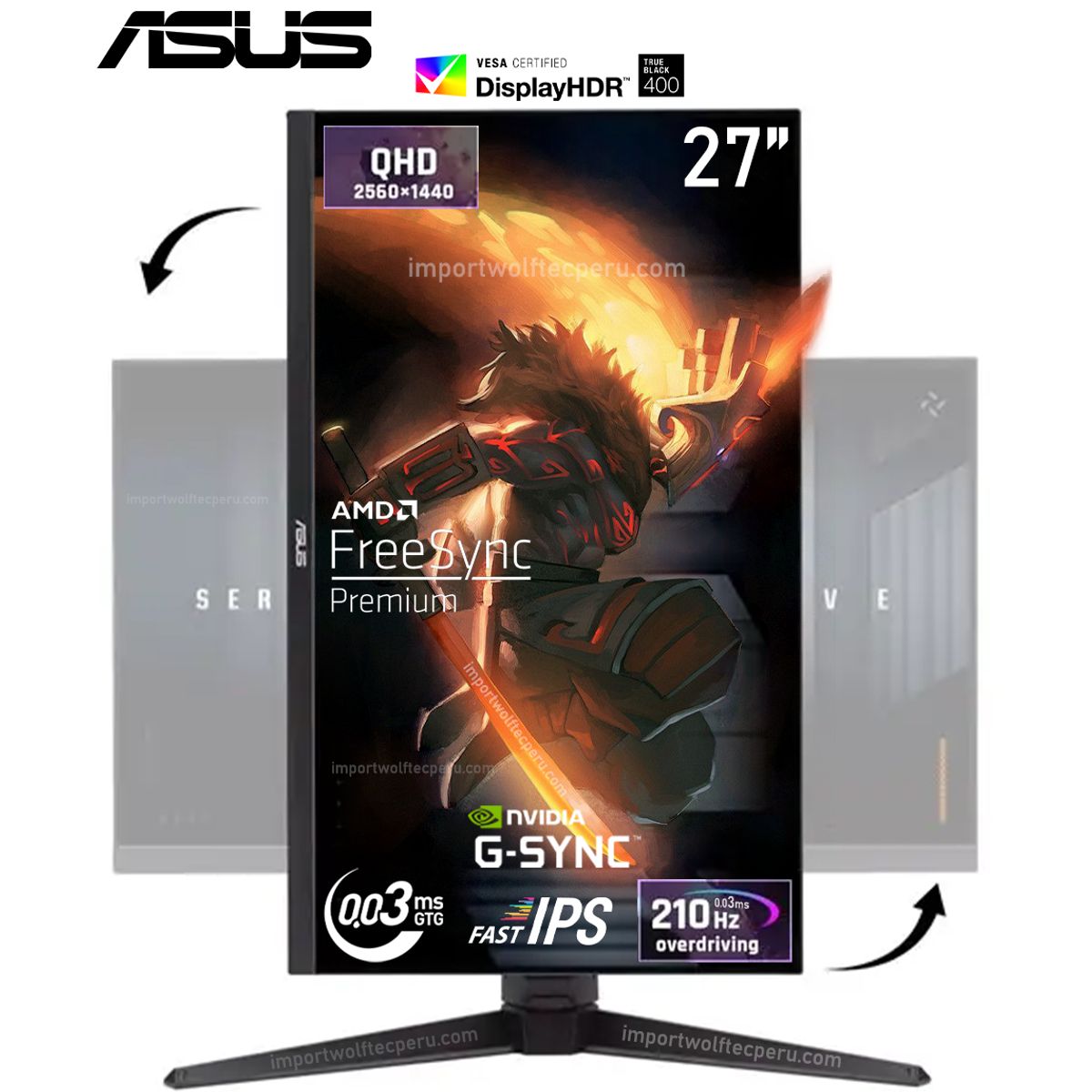 ASUS - MONITOR ASUS Tuf Gaming VG27AQL5A 27 Fast IPS QHD 210Hz OC 03ms