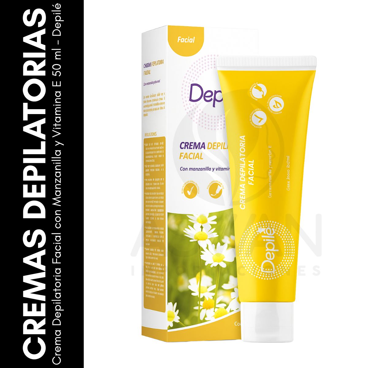 GENERICO - Crema Depilatoria Facial con Manzanilla y Vitamina E 50 ml  Depilé