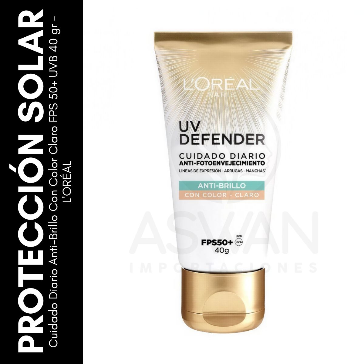 GENERICO - Cuidado Diario Anti-Brillo Claro FPS50+ UVB 40gr - LORÉAL