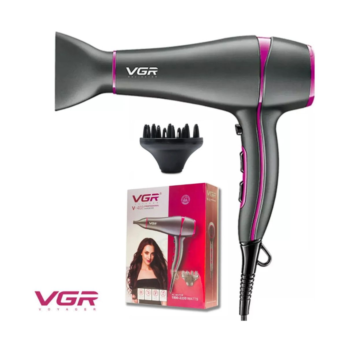 GENERICO - Secadora de Cabello VGR V-402 Profesional de 2200w