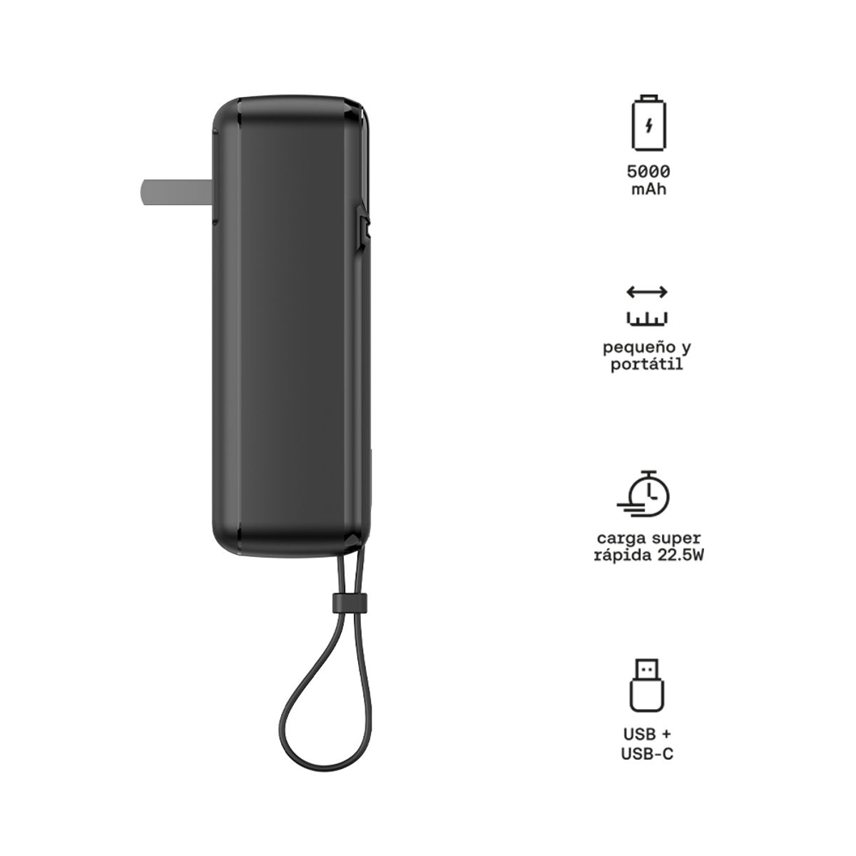 KUZLER - POWERBANK CON ENCHUFE 5000MAH 22W LITRYQ-101