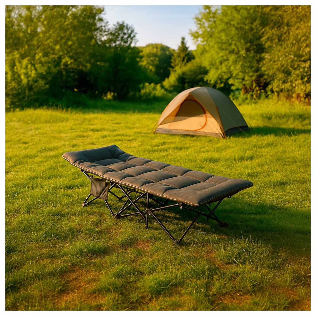 ATLETIS - Cama Plegable 1P para Camping 37x66x188 cm de hasta 120 kg