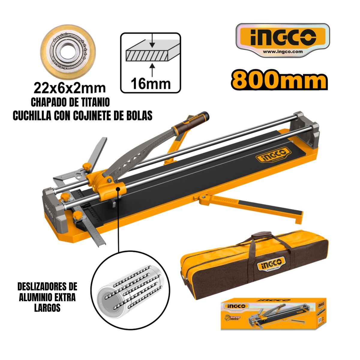 INGCO TOOLS - HTC04802 CORTADOR DE MAYÓLICA 800MM + RODEL HTC04602B
