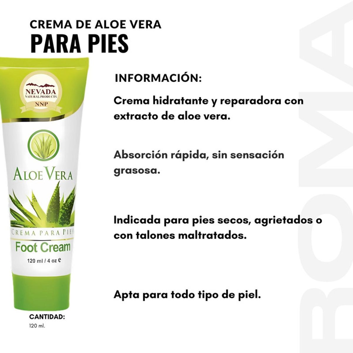 NEVADA NATURAL PRODUCTS - PACK 3 CREMA DE ALOE VERA PARA PIES 120ML NEVADA