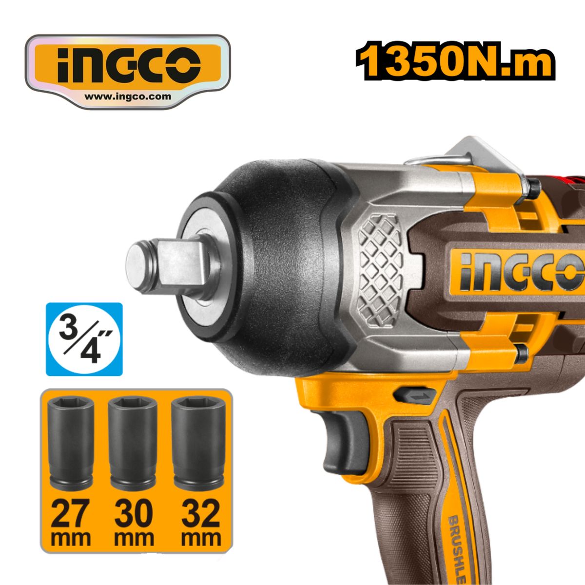 INGCO TOOLS - CIWLI20135 LLAVE DE IMPACTO 20V 1350NM
