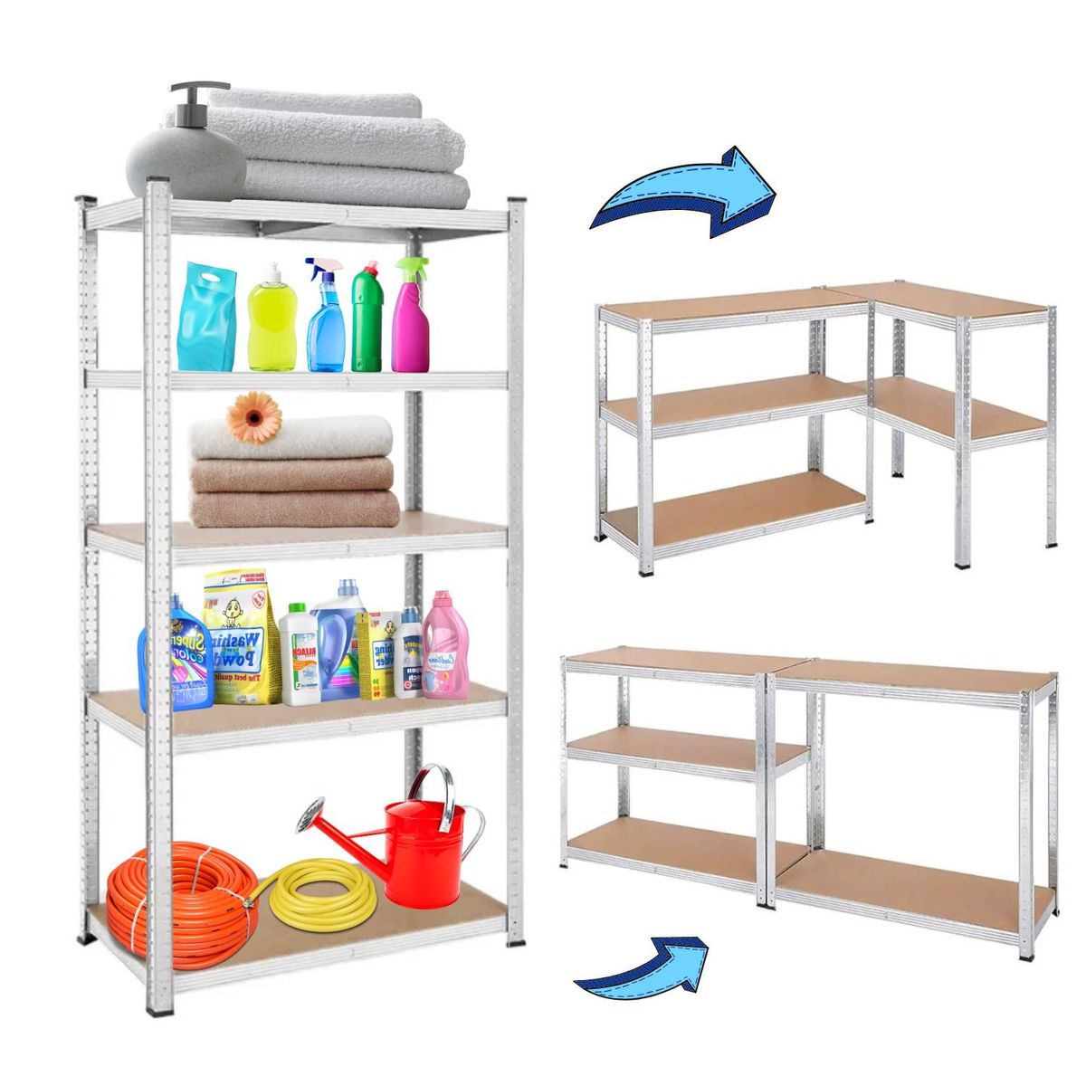 GENERICO - Estante Metálico Modular 5 niveles soporta 175kg Wadfow