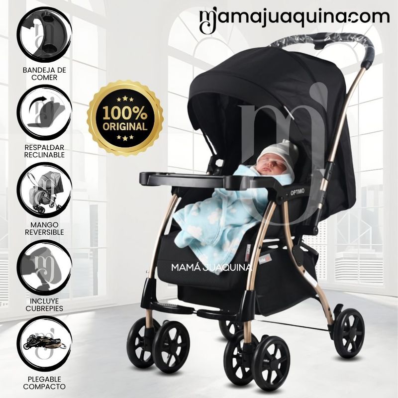 BABY - Coche Cuna de Lujo «OPPTIMO» Edición Limitada Black