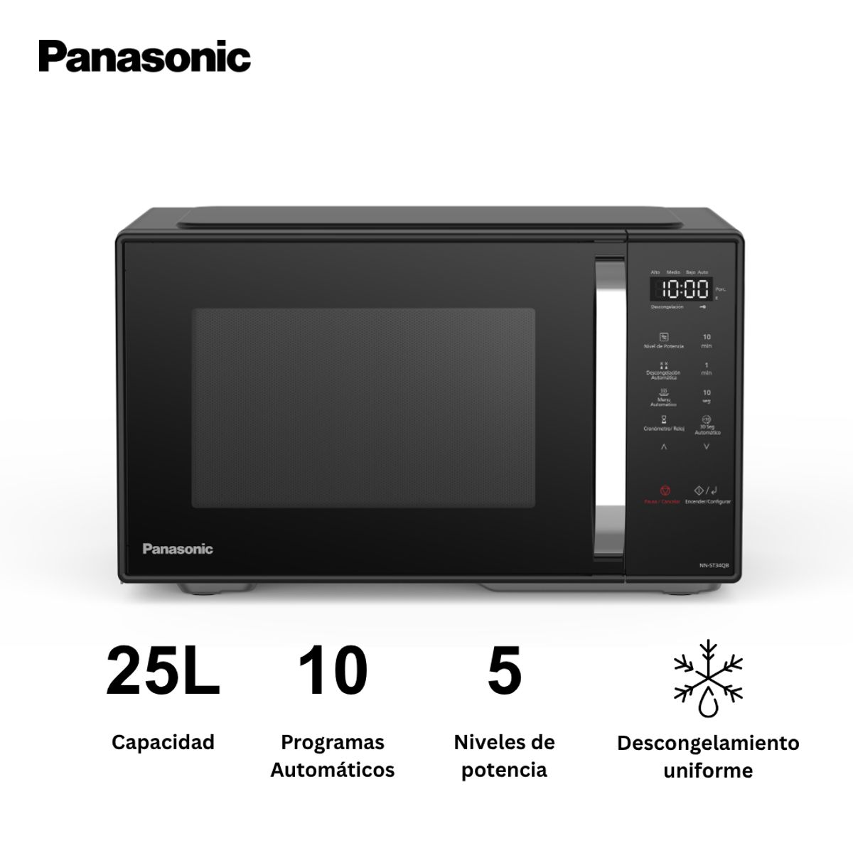 PANASONIC - Microondas Panasonic ST34 Negro 25L