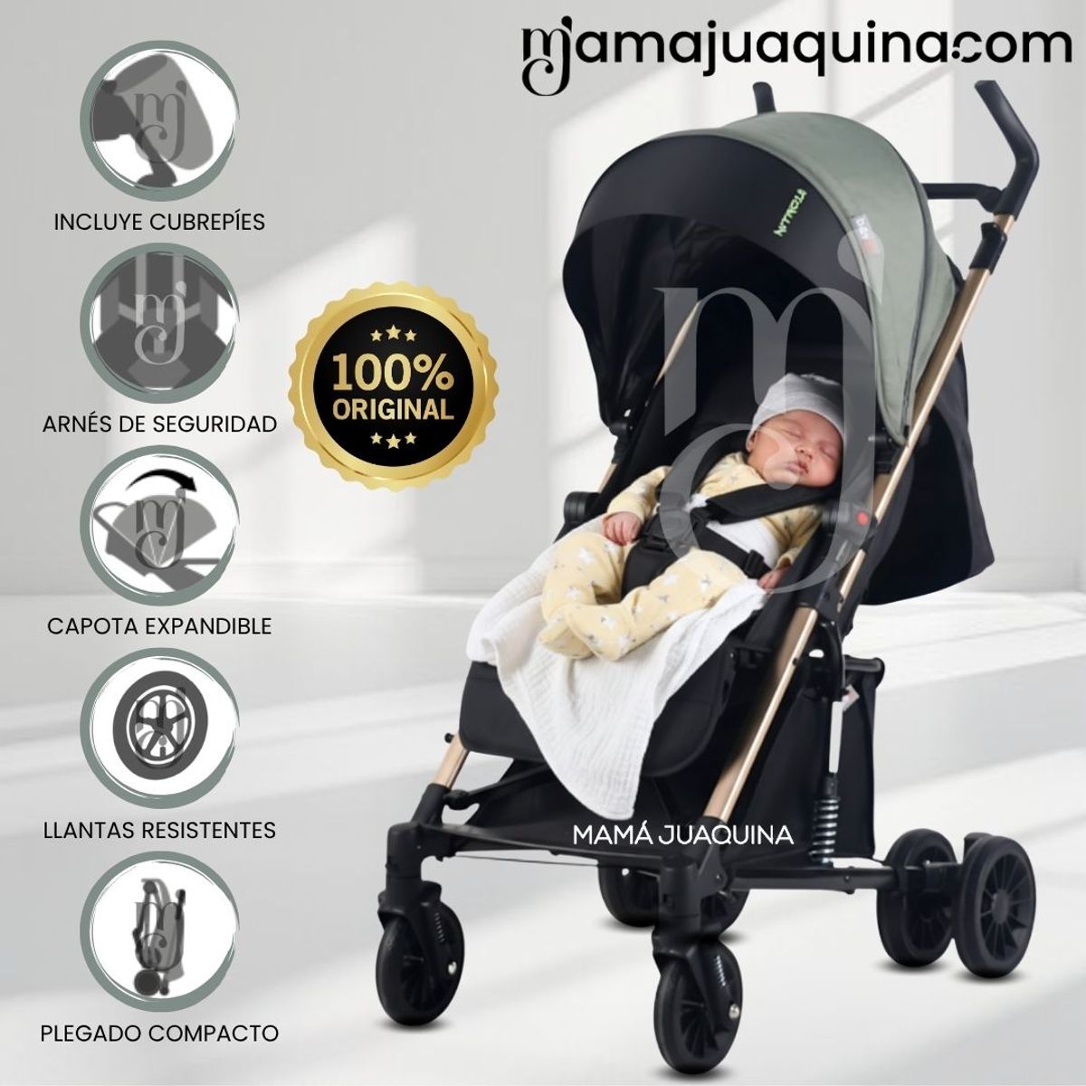 BABY GO - Coche Bastón de Lujo  «NITRO PRO» Green