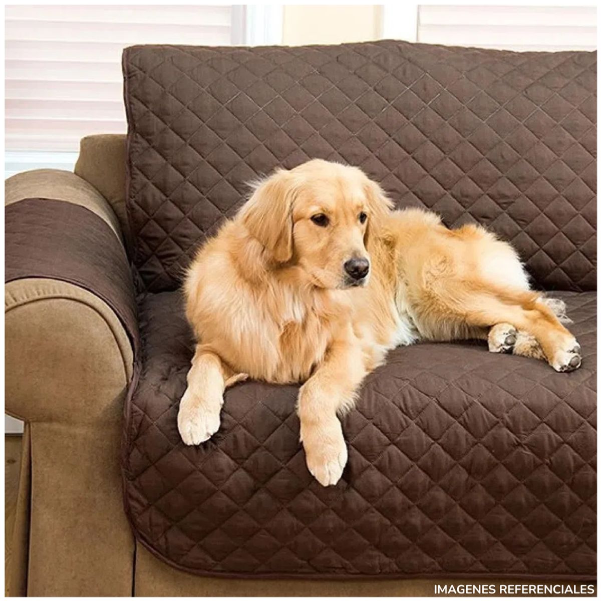 INSPIRA MARKET - Cobertor Protector de Sofá Reversible de 2 Cuerpo Marrón 233 cm