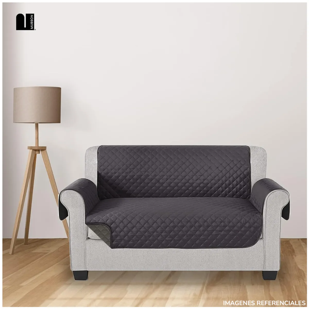 INSPIRA MARKET - Cobertor Protector de Sofá Reversible de 2 Cuerpo Gris
