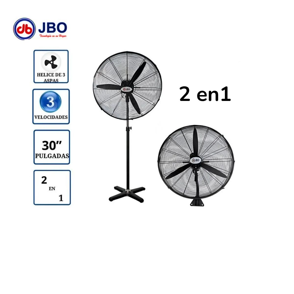 GENERICO - Ventilador Industrial 2 en 1 JBO W330V 30 Pulgadas