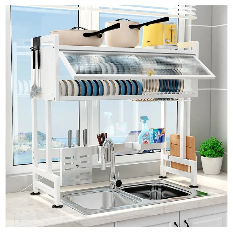 GENERICO - ESCURRIDOR DE PLATOS CON TAPA - 85 cm