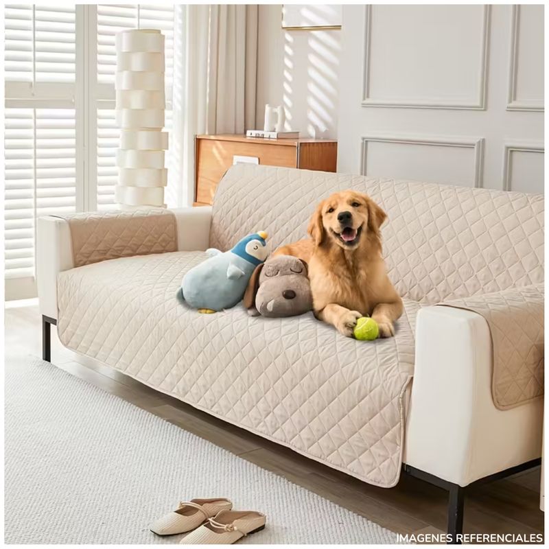 INSPIRA MARKET - Cobertor Protector de Sofá Reversible de 2 Cuerpo Hueso