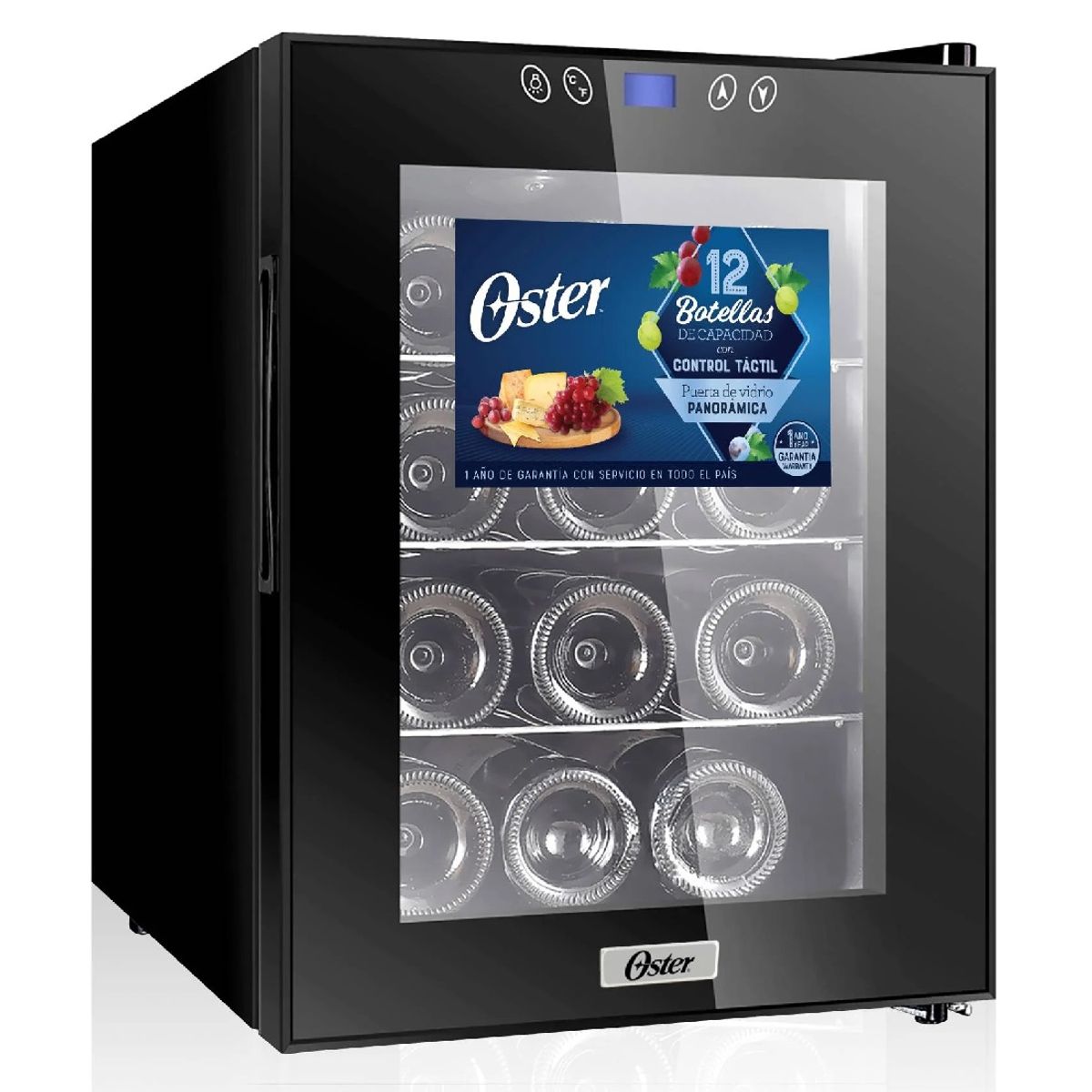 OSTER - Vinera Oster OS-PWCC1203B para 12 Botellas 1 Puerta Negro