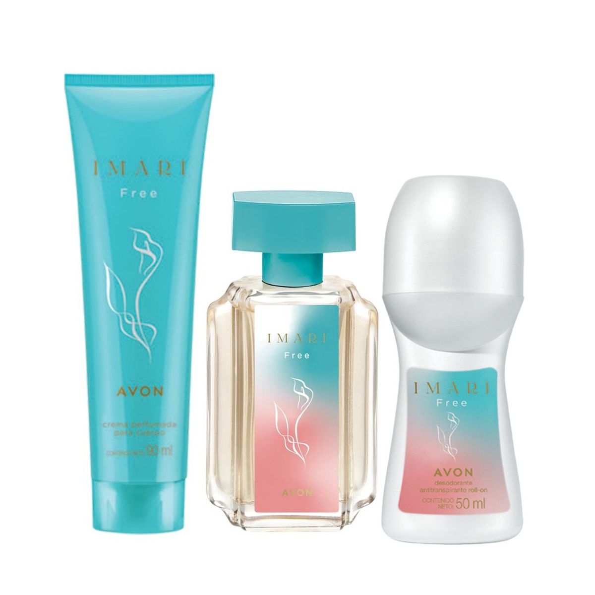 AVON - Imari Free Perfume de Mujer + deo roll on y locion Avon
