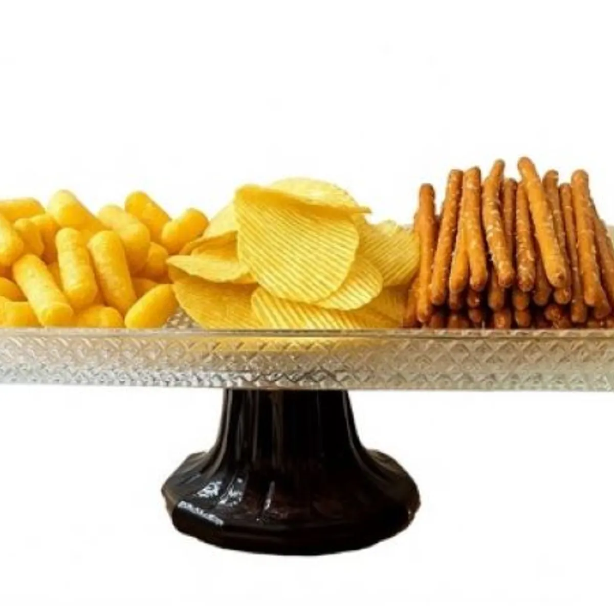 GENERICO - Bandeja de Vidrio con Pedestal para Piqueos o Torta