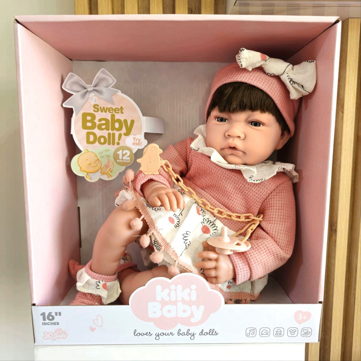 GENERICO - Muñeca Tipo Reborn Kiki Baby con 12 Sonidos 40 cm S2143