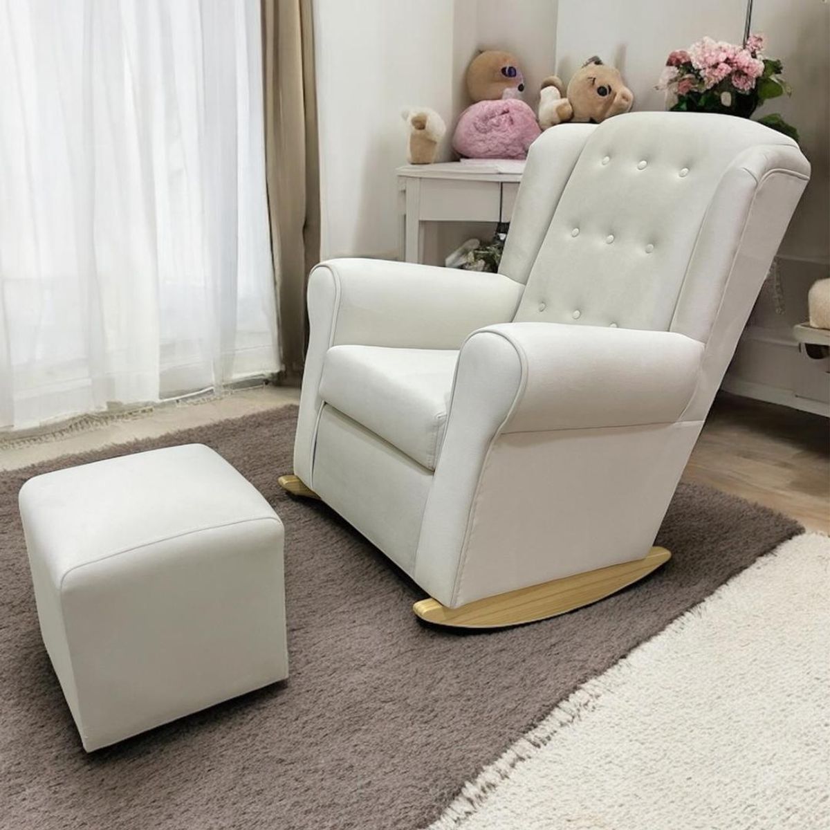 NO LOGO - Sillon Mecedor de Lactancia Mod THIAGO MARFIL