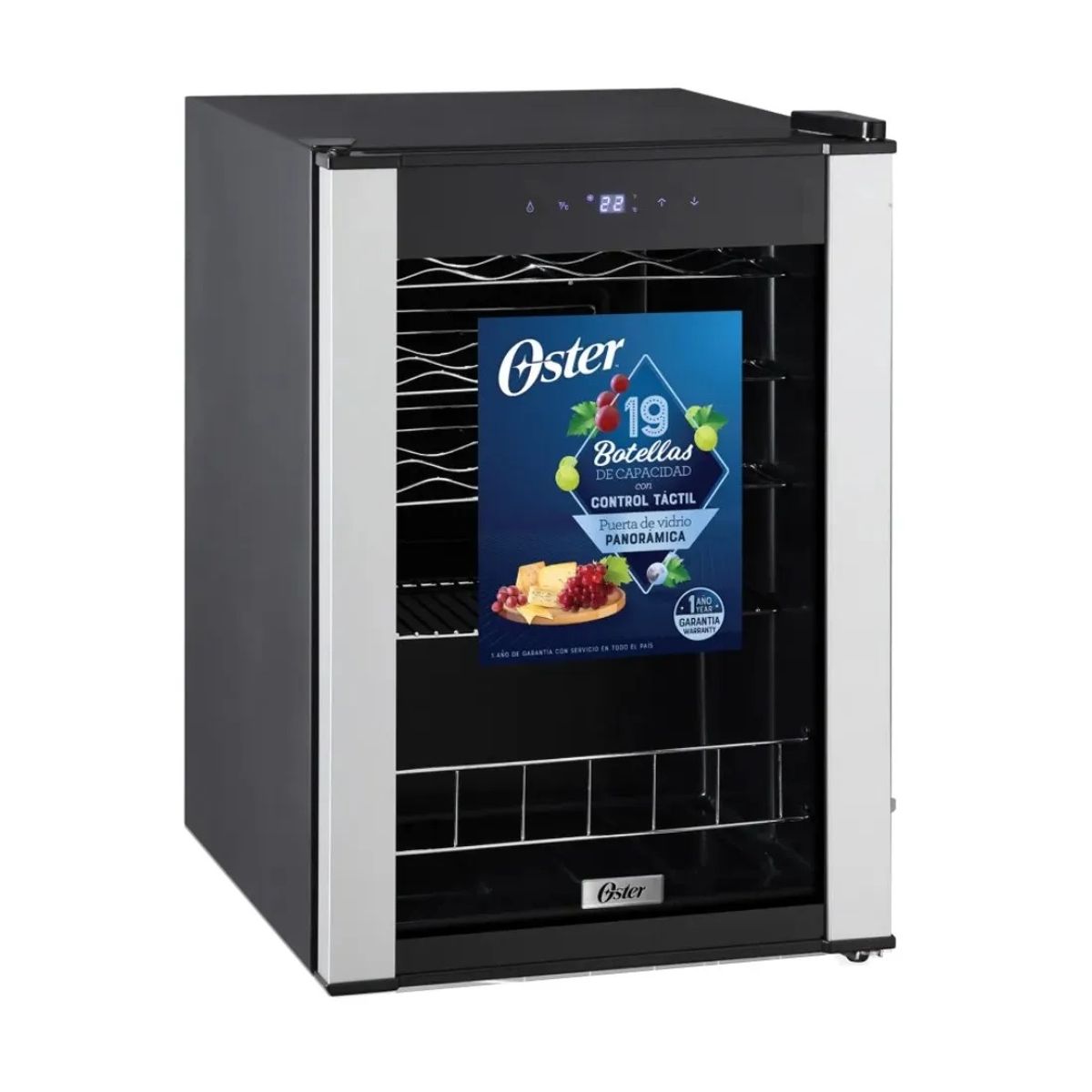 OSTER - Vinera Oster OS-PWCC1900B para 19 Botellas 1 Puerta Negro