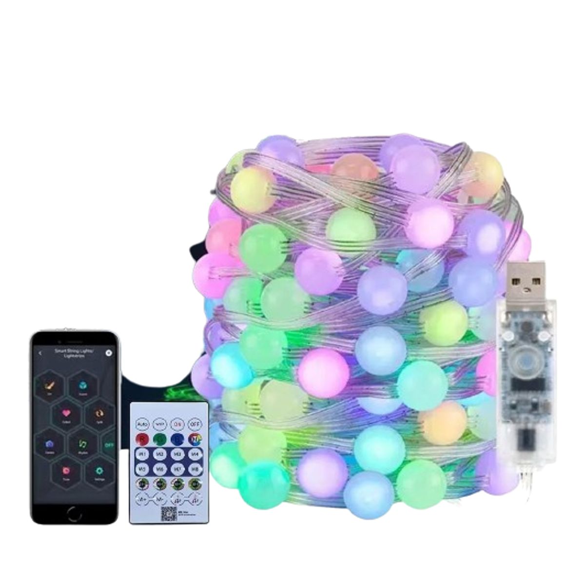 GENERICO - Luces Smart Led Rgb Bolitas Con control y aplicacion desde celular