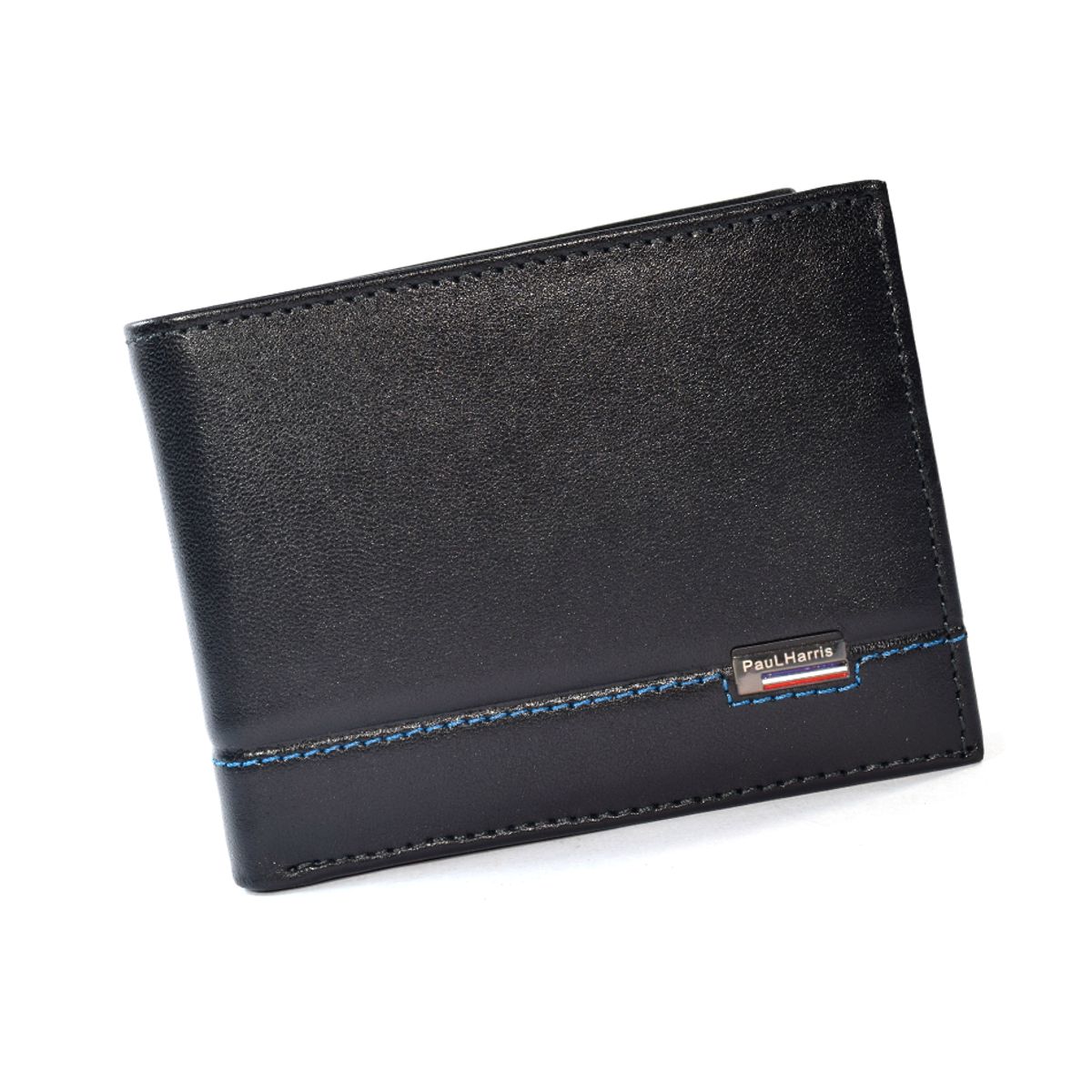 PAUL HARRIS - Billetera Para Hombre de Cuero con sencillero int - Negro az