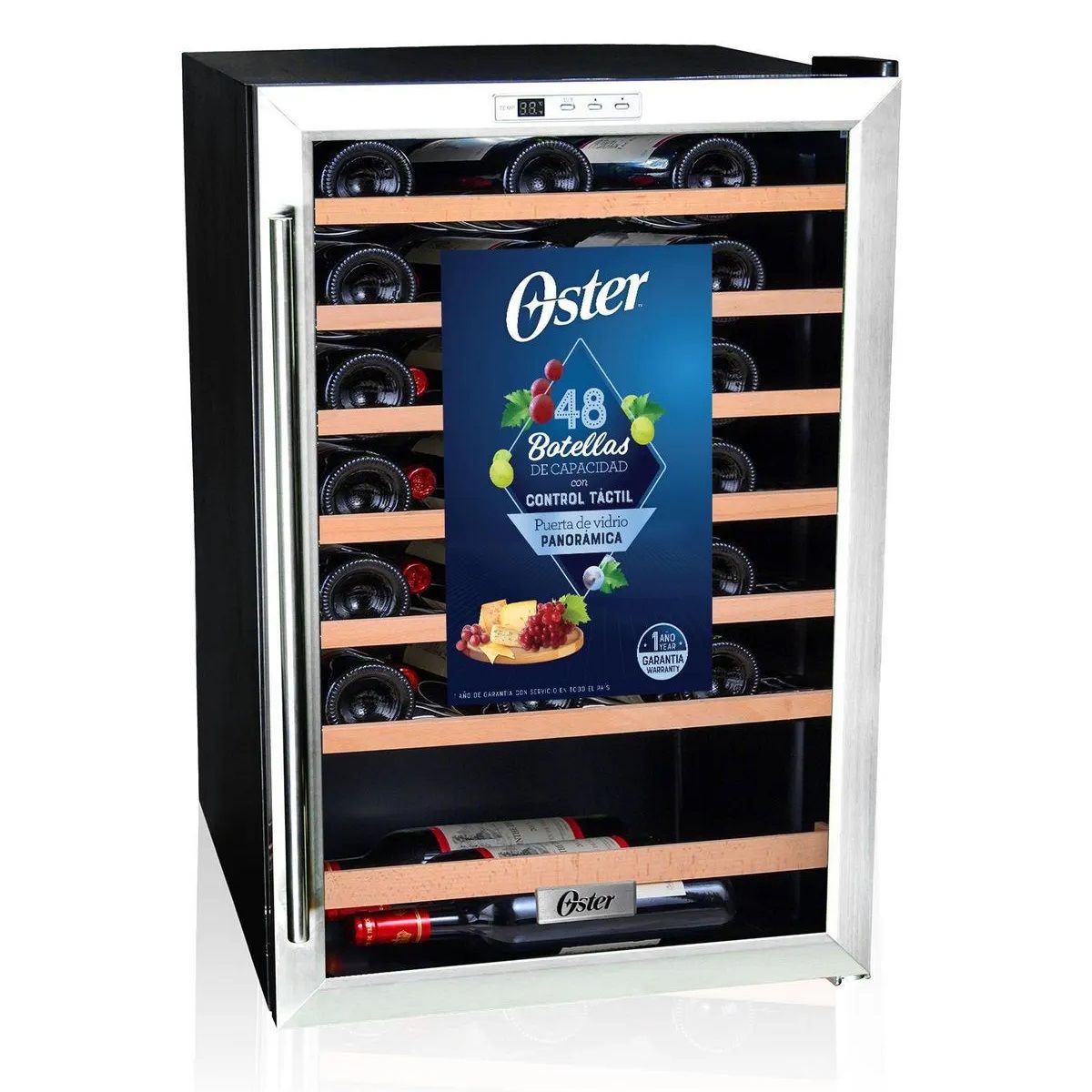 OSTER - Vinera Oster OS-PWCC48DB para 48 Botellas 1 Puerta Negro