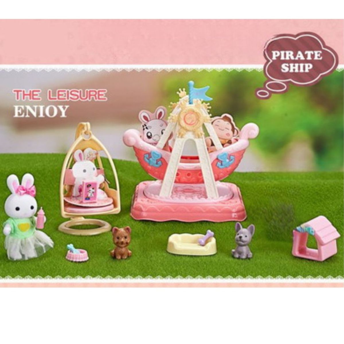 GENERICO - Set de Conejitos Ternurines Parque de Diversiones