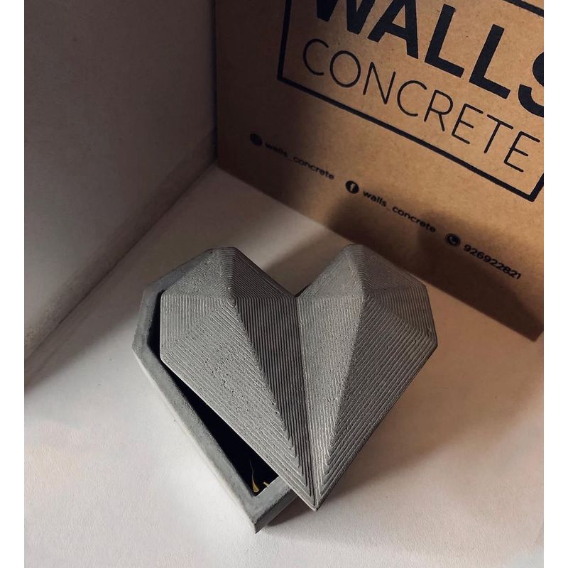 GENERICO - Joyero corazón gris acabado mate