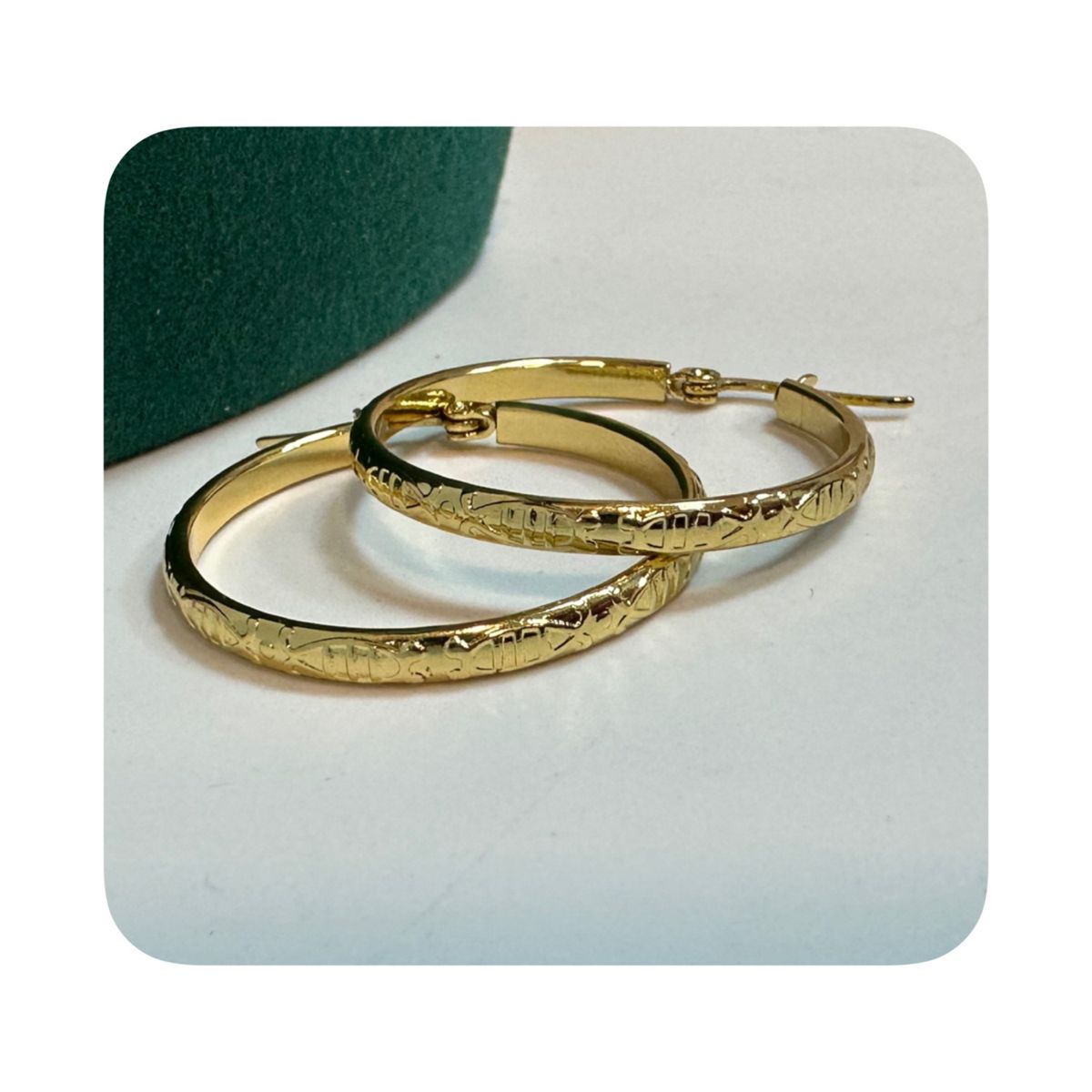 GENERICO - Aretes Acero - Argollas Diseño Peces Dorada