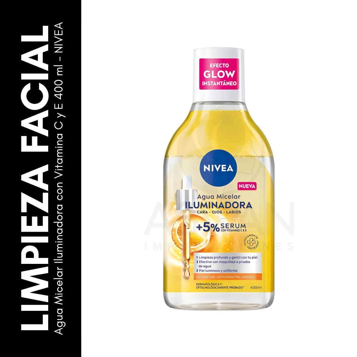 GENERICO - Agua Micelar Iluminadora con Vitamina C y E 400 ml  NIVEA