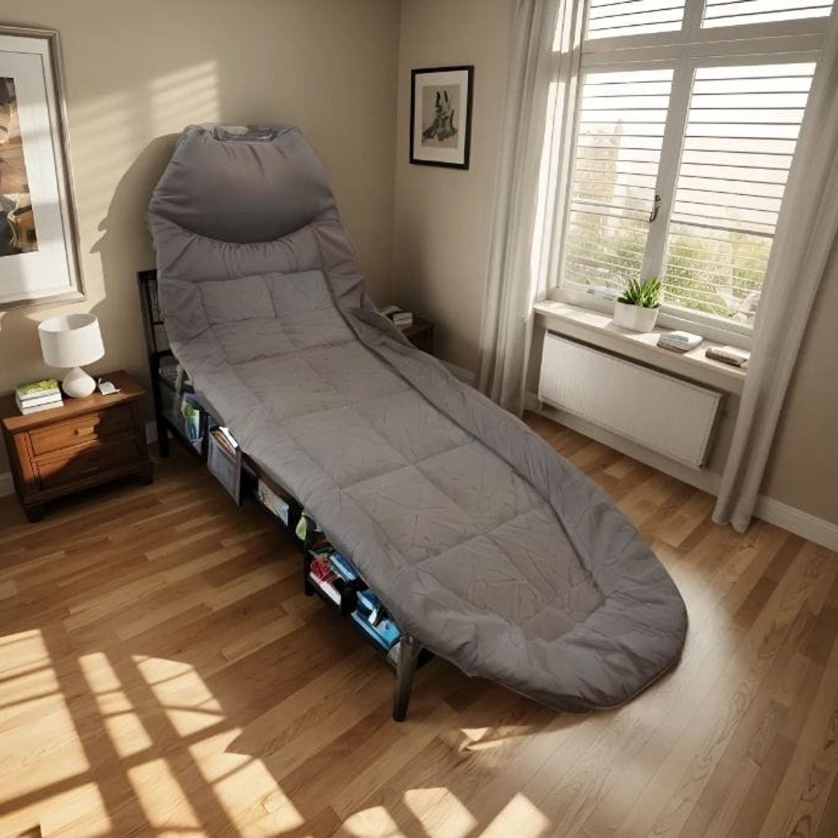 GENERICO - Cama  Plegable Gris  ajustable Facil De Guardar