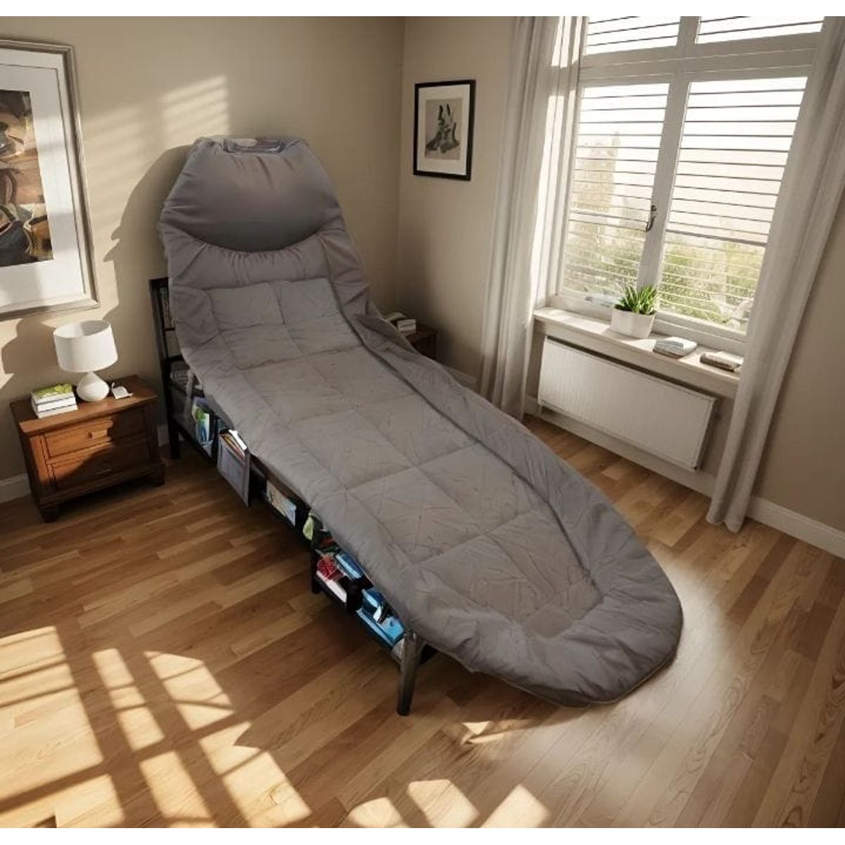 GENERICO - Cama  Plegable Gris  ajustable Facil De Guardar