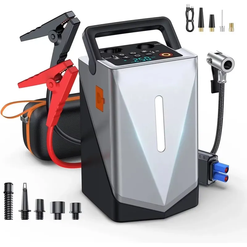 GENERICO - Arrancador de Batería 2000A con Luz LED y Carga Rápida USB-C