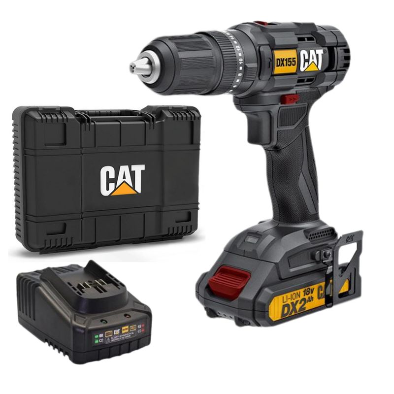 CAT - Taladro percutor inalámbrica 55Nm 18V Maleta DX155 CAT
