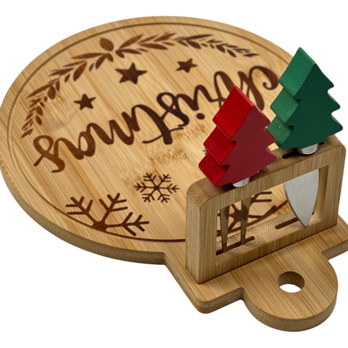 SANTINI - Tabla de Quesos y Piqueos Navidad 3pcs 29x22x14 cm