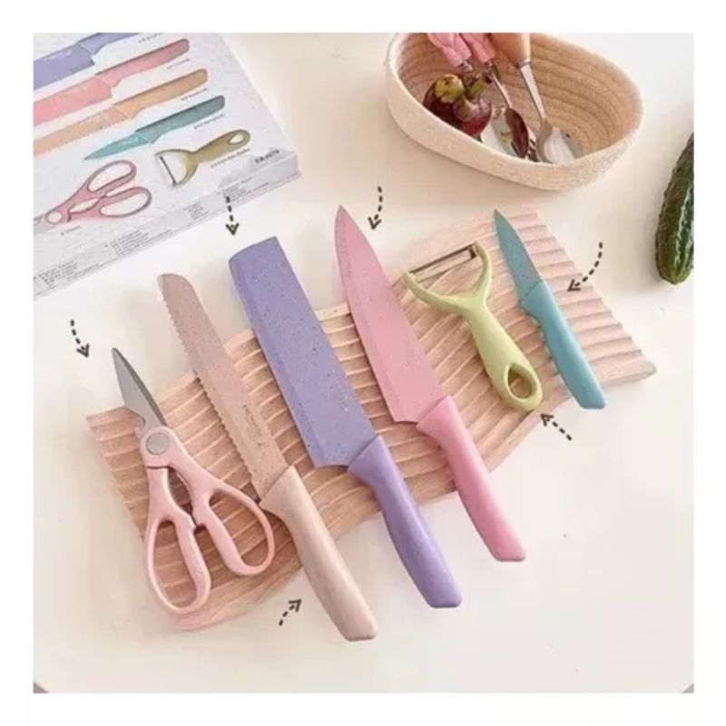 GENERICO - SET DE CUCHILLOS DE COCINA 6 PIEZAS