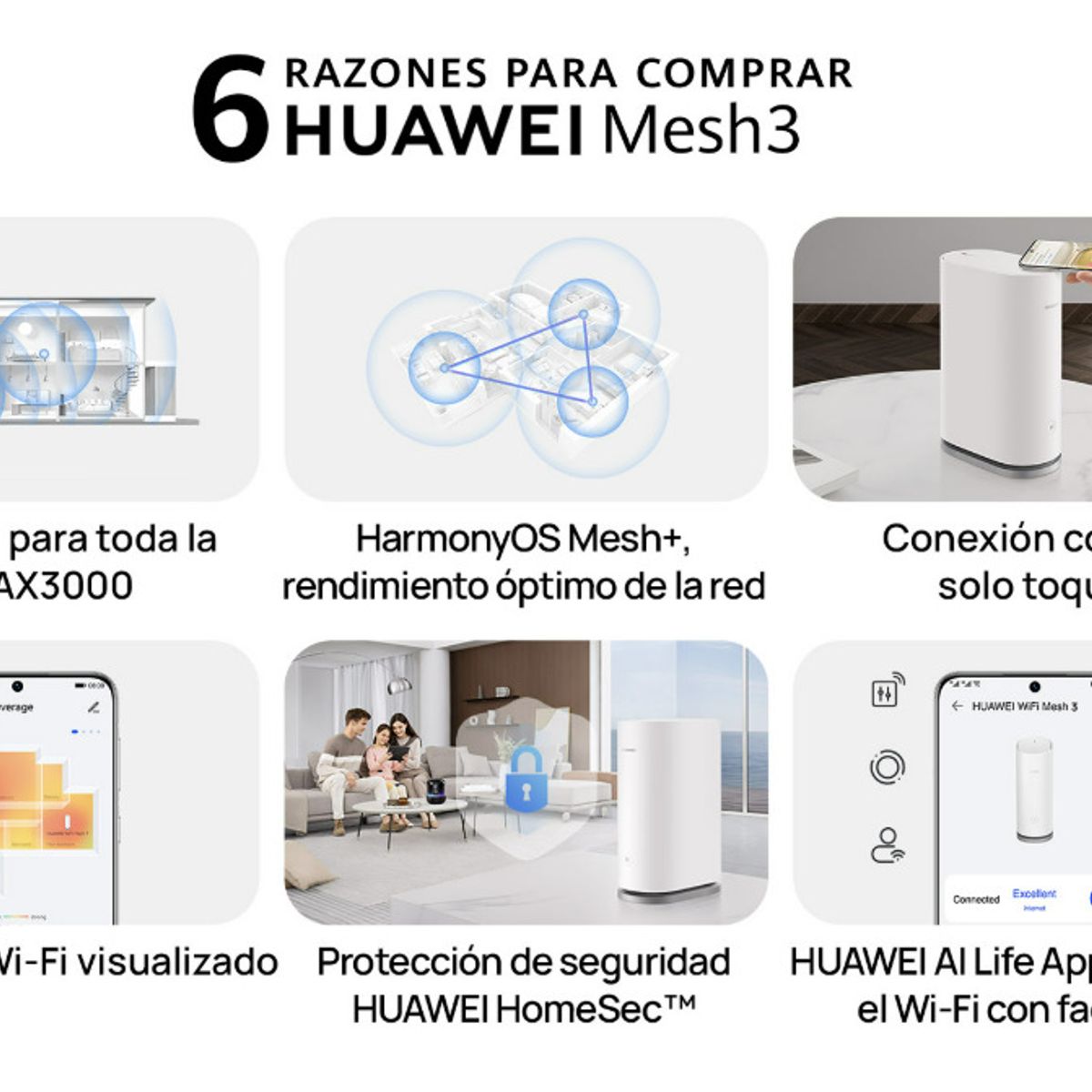 HUAWEI - HUAWEI Router WiFi 6 Mesh 3 AX3000 (2 Pack)