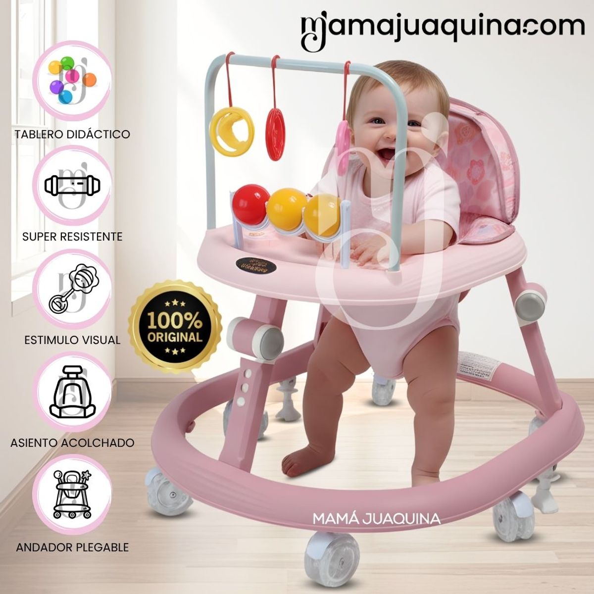 BABY - Andador Plegable «BING BOONG» Edición de Lujo Pink