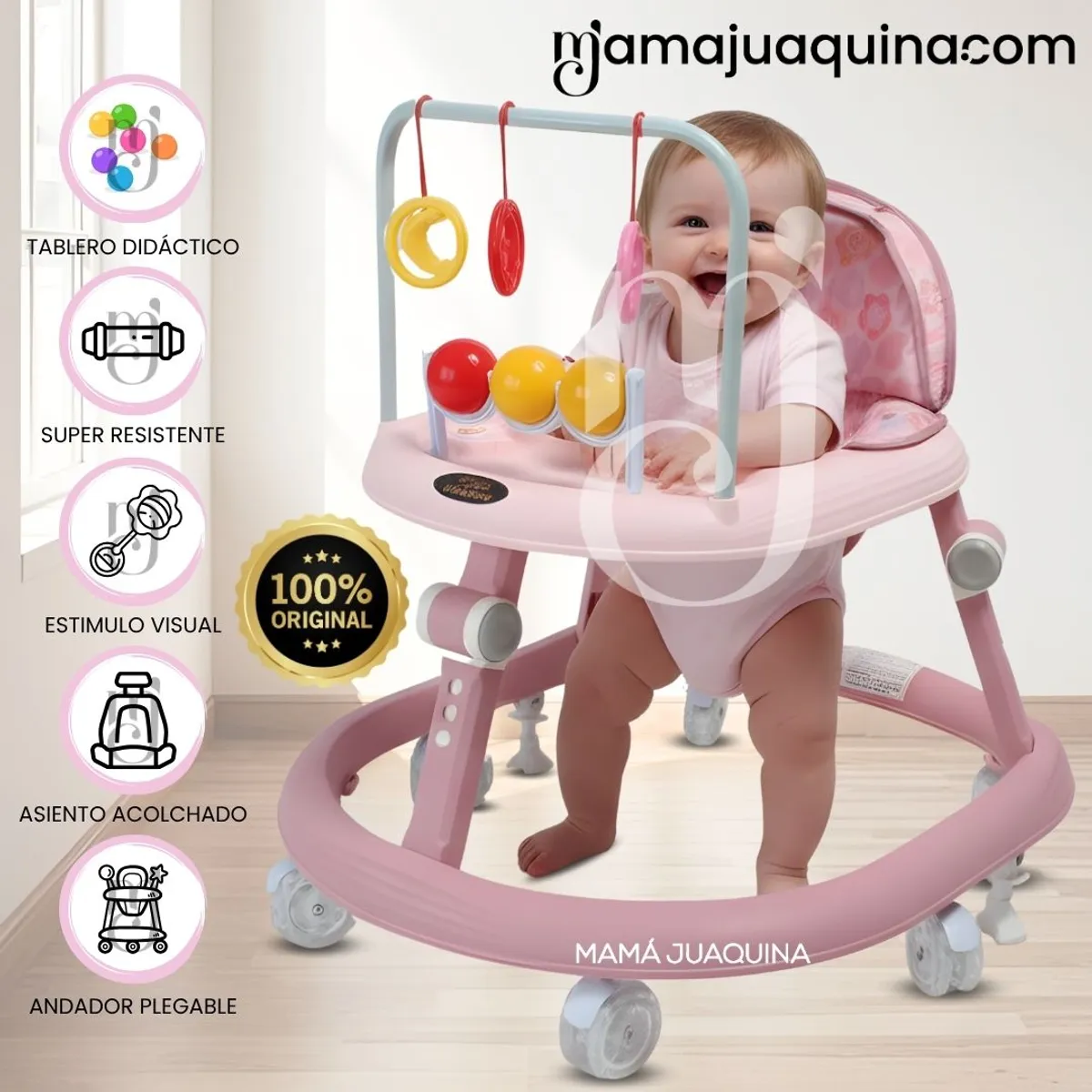 BABY - Andador Plegable «BING BOONG» Edición de Lujo Pink