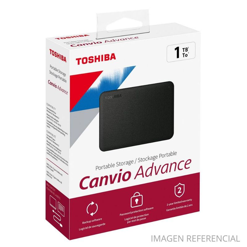 TOSHIBA - Disco Duro Externo 1TB Toshiba Canvio Advance Negro