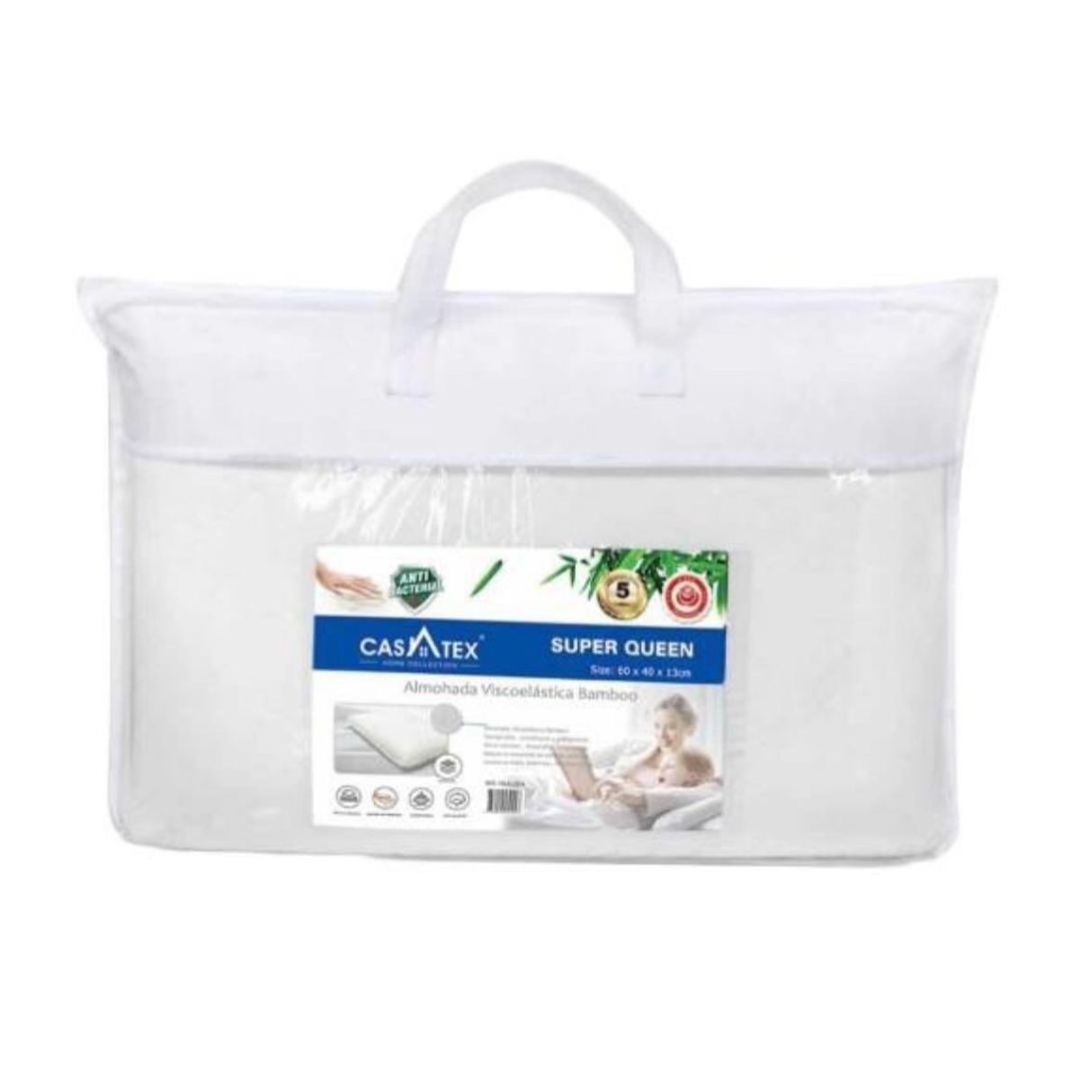 CASATEX - ALMOHADA VISCOELÁSTICA BAMBOO QUEEN SIZE  CASATEX