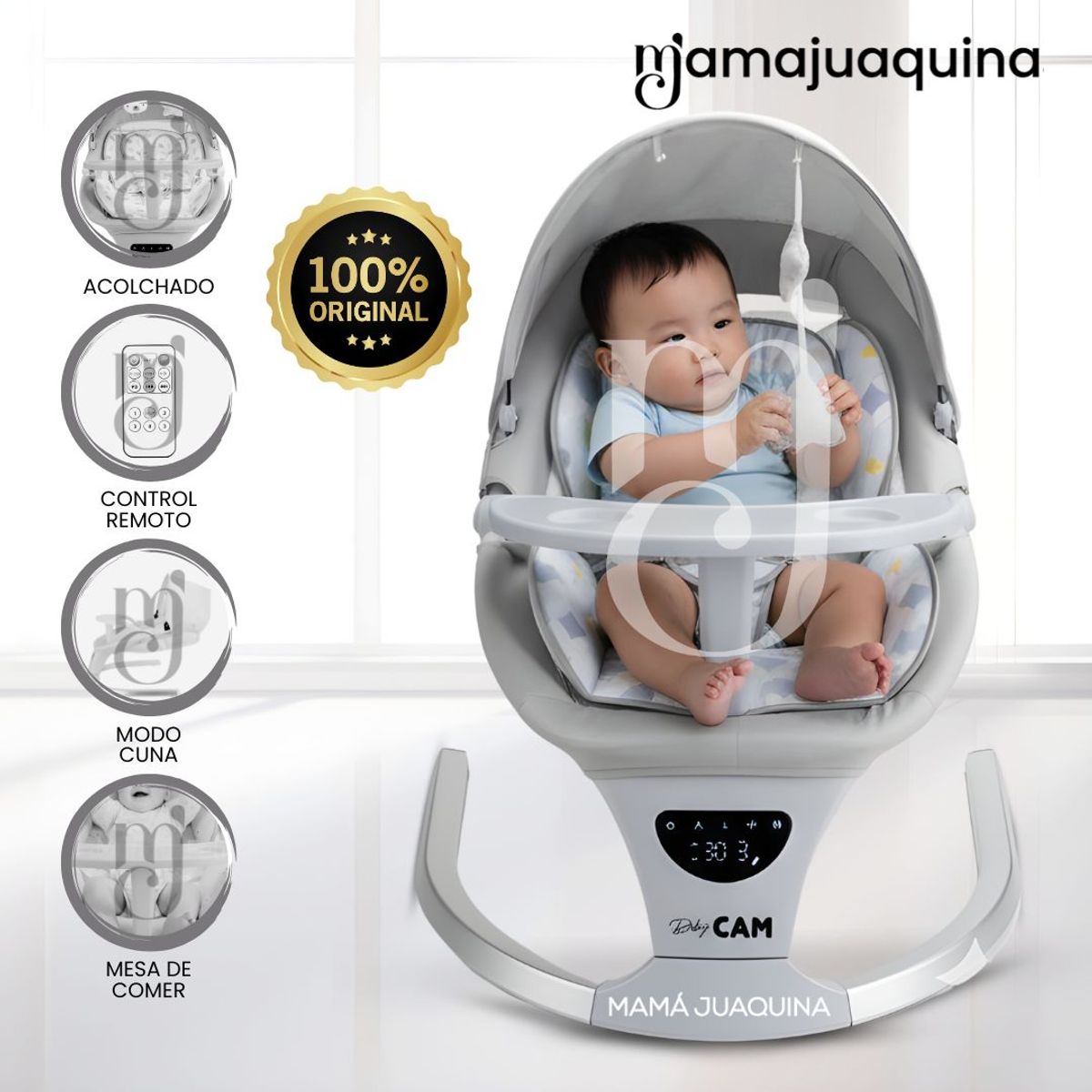 BABY - Silla Mecedora Didáctica «STAR II» con Bluetooth Gris
