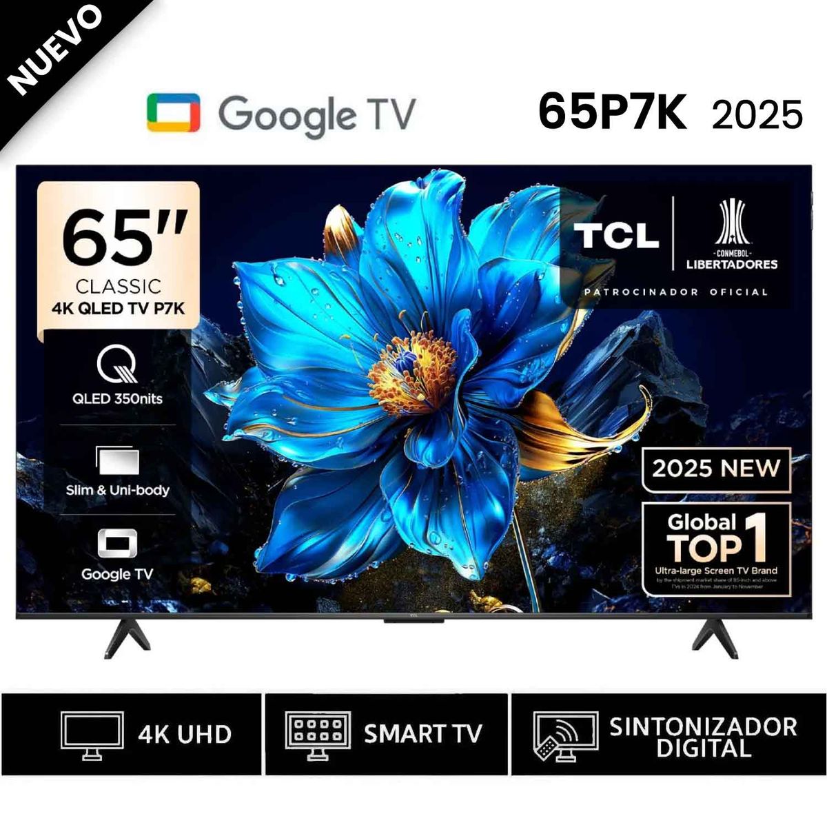 TCL - Televisor TCL 65 QLED 4K 65P7K Google TV