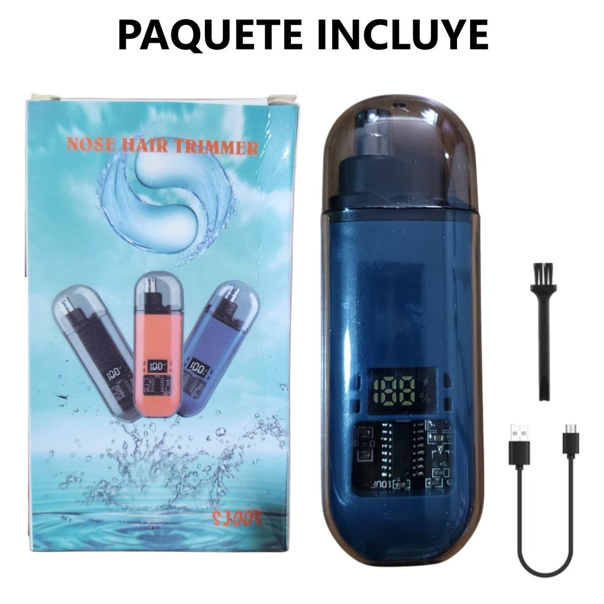 GENERICO - Recortador eléctrico portátil para nariz y cabello  AZUL