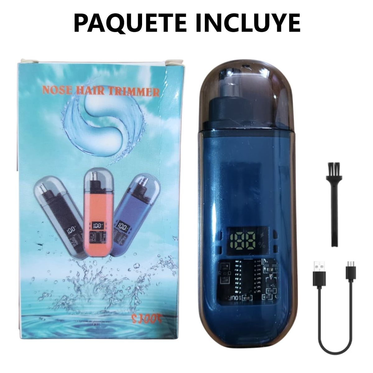 GENERICO - Recortador eléctrico portátil para nariz y cabello  AZUL