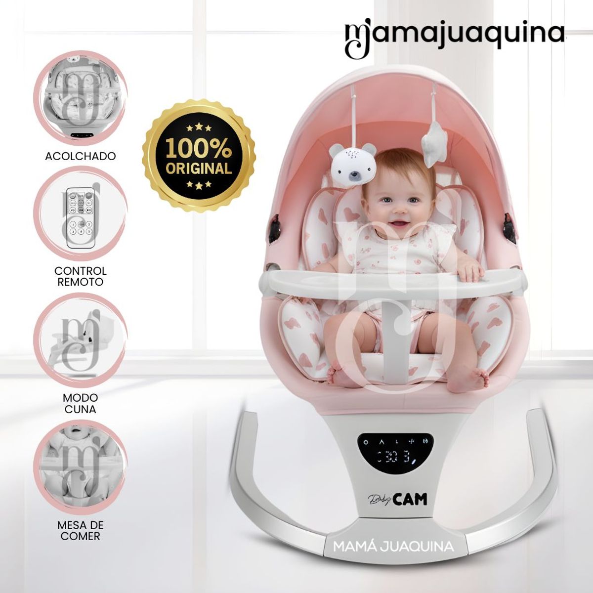 BABY - Silla Mecedora Didáctica «STAR II» con Bluetooth Pink