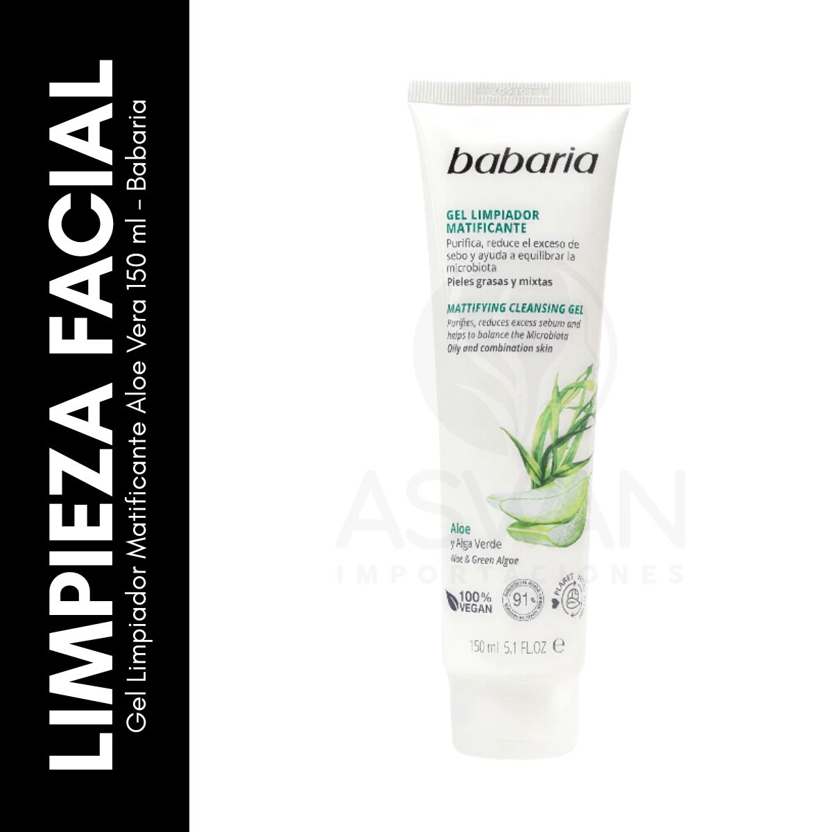 GENERICO - Gel Limpiador Matificante Aloe Vera 150 ml - Babaria