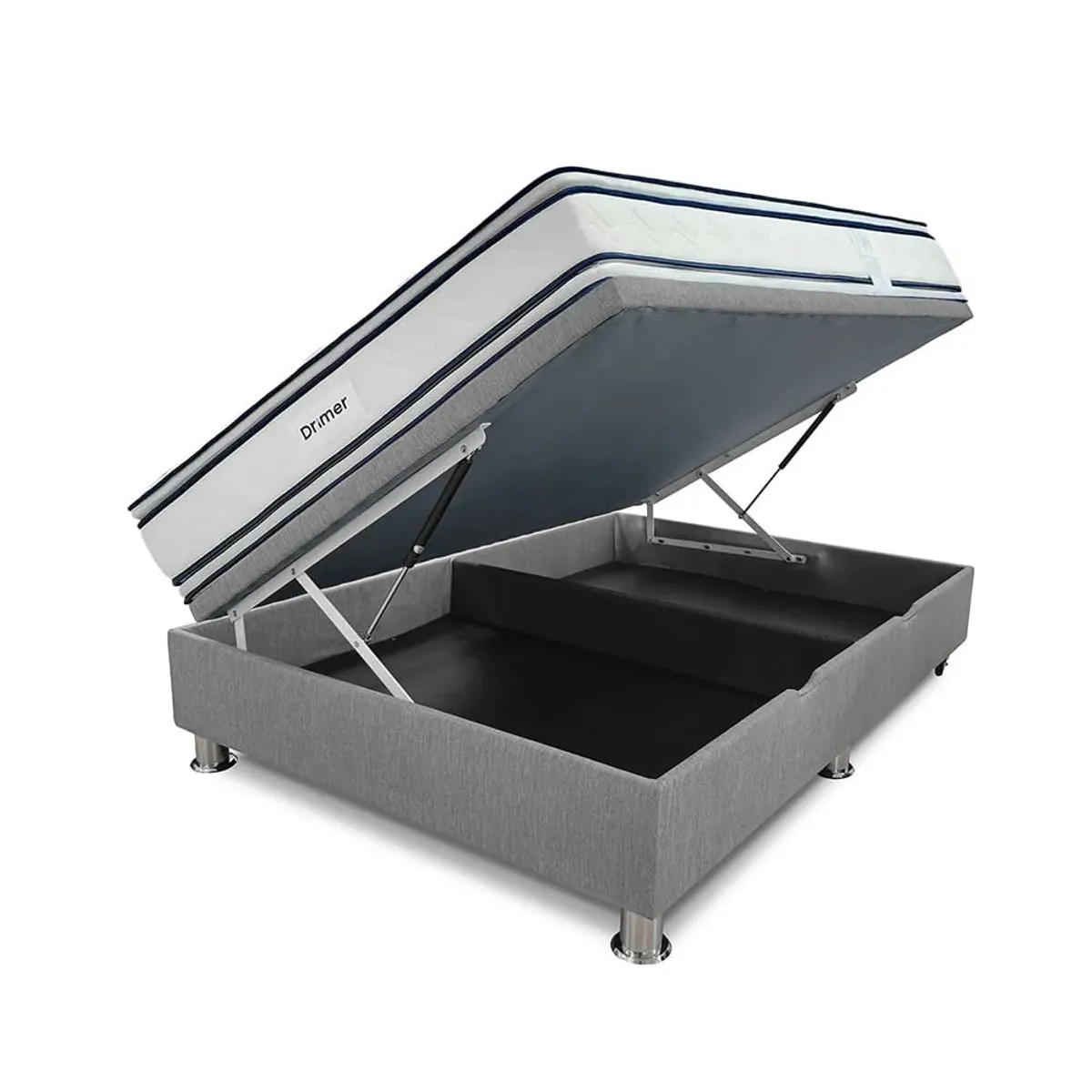 DRIMER - Cama Practibox Antistress Fiamma - 2 Plazas Gris Plata