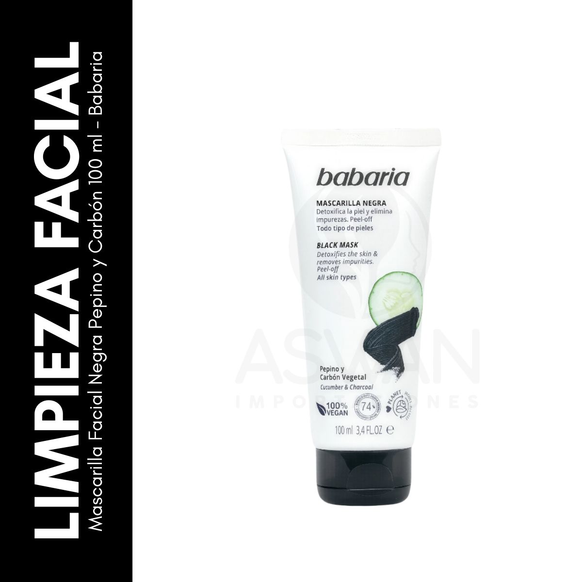 GENERICO - Mascarilla Facial Negra Pepino y Carbón 100 ml - Babaria